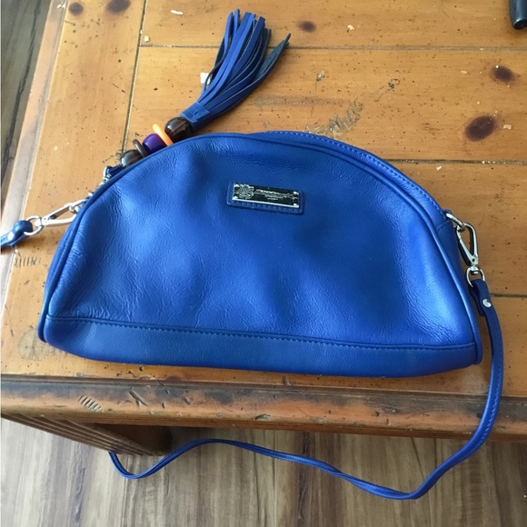 Originals by Sharif 1827 Blue Tropical Print Hand Bag Mint - Picture 2 of 6